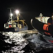 KNRM Katwijk uitruk voor brand op schip 