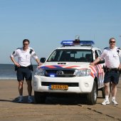 Blauwe vlag gehesen in Noordwijk door Prins Willem-Alexander