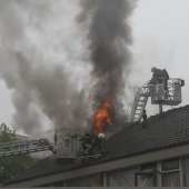 Grote brand Nassaudreef Katwijk (foto update)