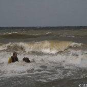 Reddingsactie strand Noordwijk