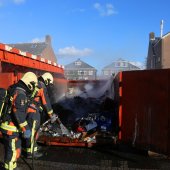 Grote container in de brand Herenstraat Voorhout