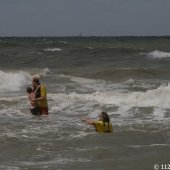 Reddingsactie strand Noordwijk