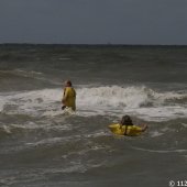 Reddingsactie strand Noordwijk