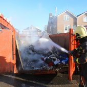 Grote container in de brand Herenstraat Voorhout
