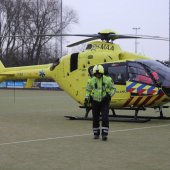Traumaheli inzet na val van fiets Katwijk