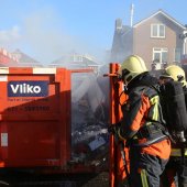 Grote container in de brand Herenstraat Voorhout