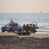 Grote oefening strand Katwijk