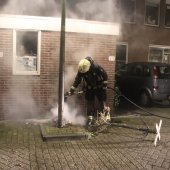 Kerstboom en container in de brand gestoken Schaalhoren Noordwijk