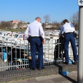 Brand in boot Haringkade Katwijk