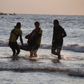 Grote oefening strand Katwijk