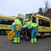Traumaheli inzet na val van fiets Katwijk