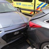 Auto ramt geparkeerde auto's Parklaan Katwijk