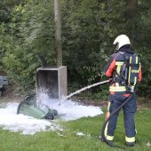 Prullenbak brand Paardenlaan Noordwijk