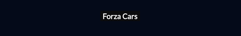 Forza Cars
