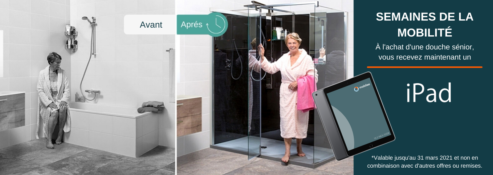 Offre Speciale Semaines De La Mobilite Ipad Cadeau Douches Senior Baignoires A Porte