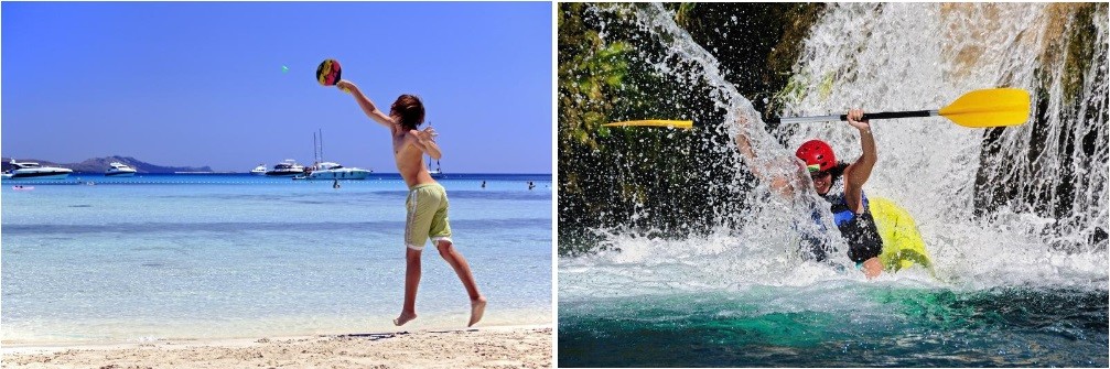 Activities on the beach in Croatia and in the water
