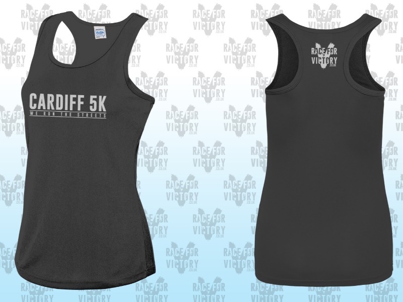 Cardiff 5K - We Run The Streets - Just Cool Girls Charcoal Running Vest
