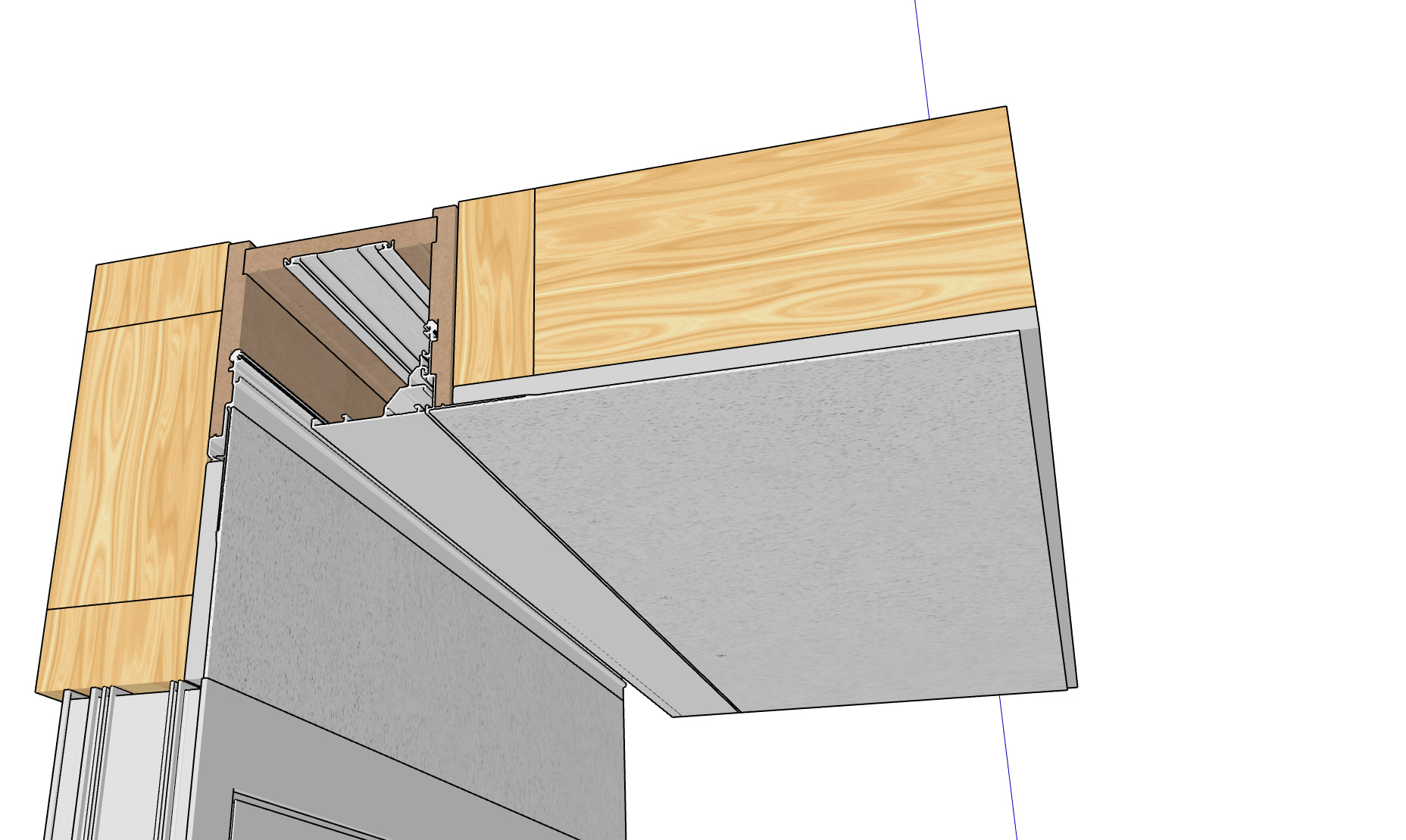 A recessed ceiling pocket for window shades