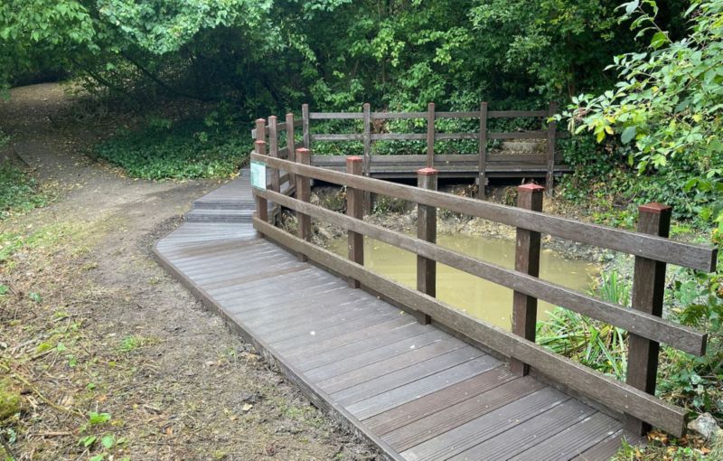 Plaswood boardwalk restores access to school's wildlife pond