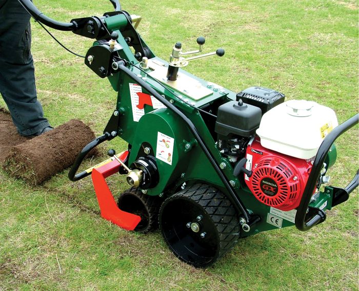 Groundsman grass maintenance machines on display