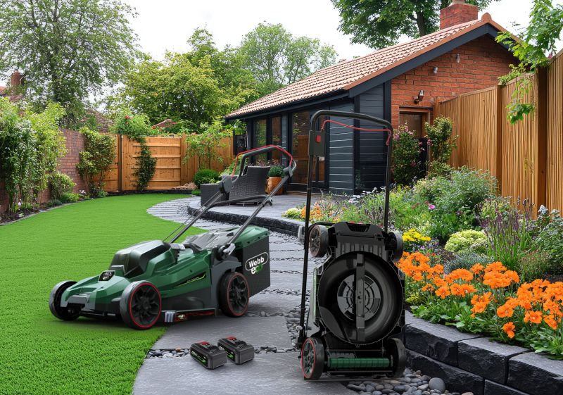 New Webb Eco 40V cordless X-Series rear roller lawnmower delivers classic striped finish 