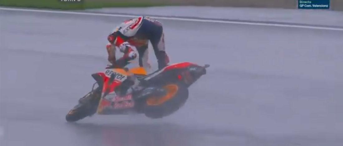 Espectacular Caida De Marc Marquez En La Carrera De Motogp En
