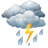 Cloudy, thunderstorms