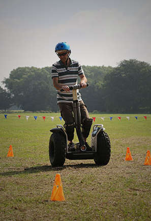person on a segway course