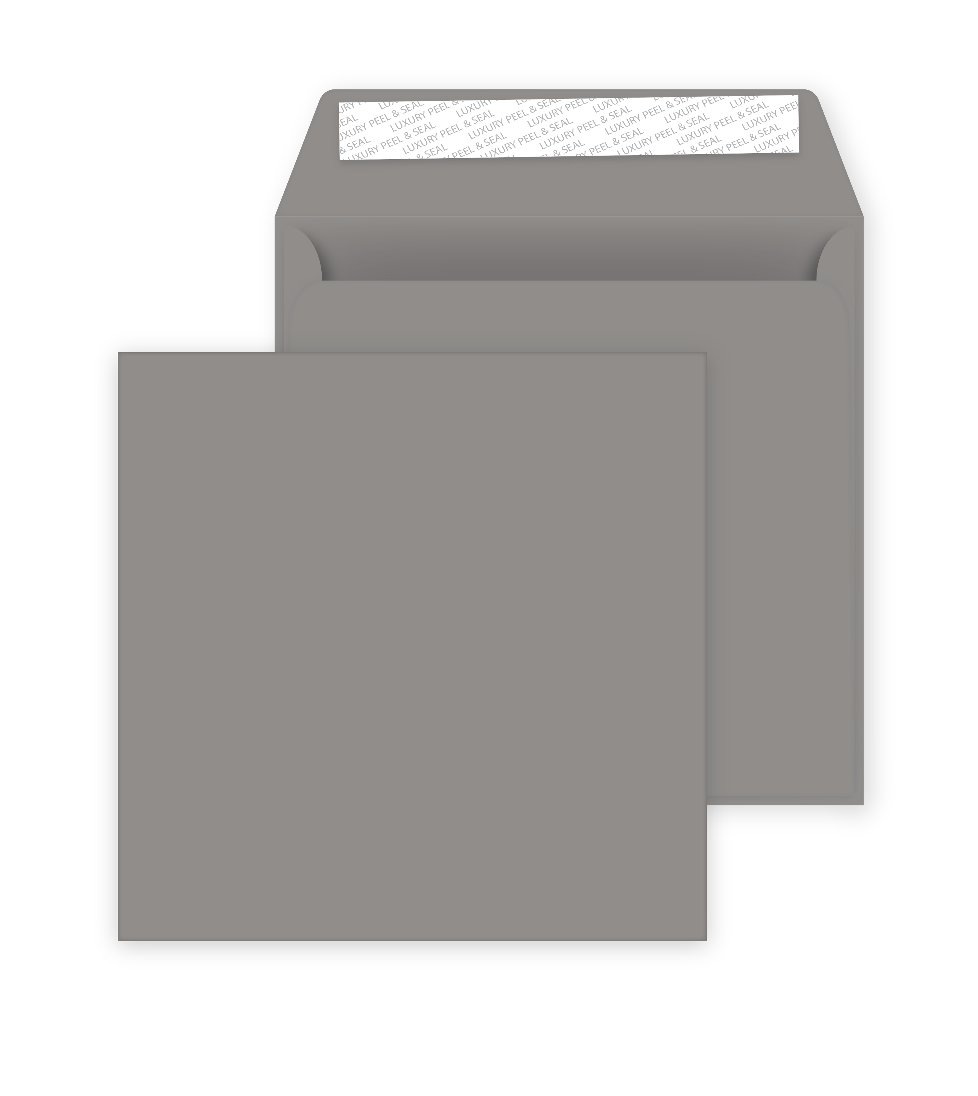 Square Storm Grey Peel and Seal Envelopes 120gsm (160mm x 160mm)