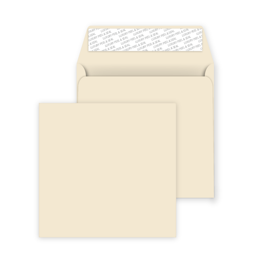 Square Peel and Seal Envelopes 160mm x 160mm Clotted Cream