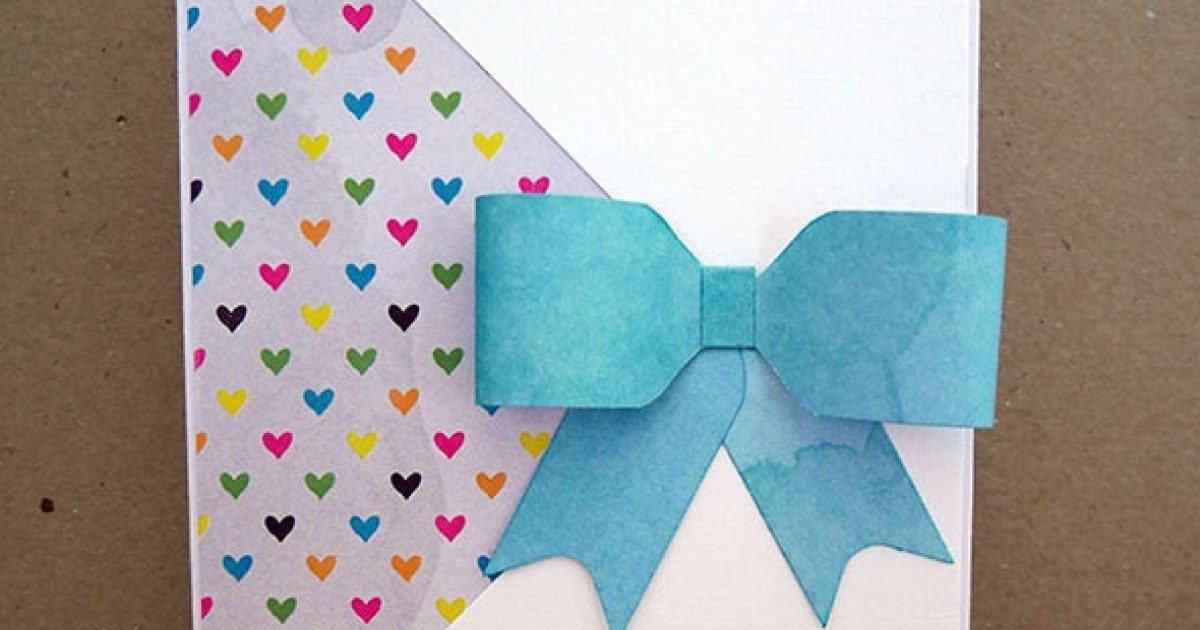 Bow Birthday Card with Patterned Paper