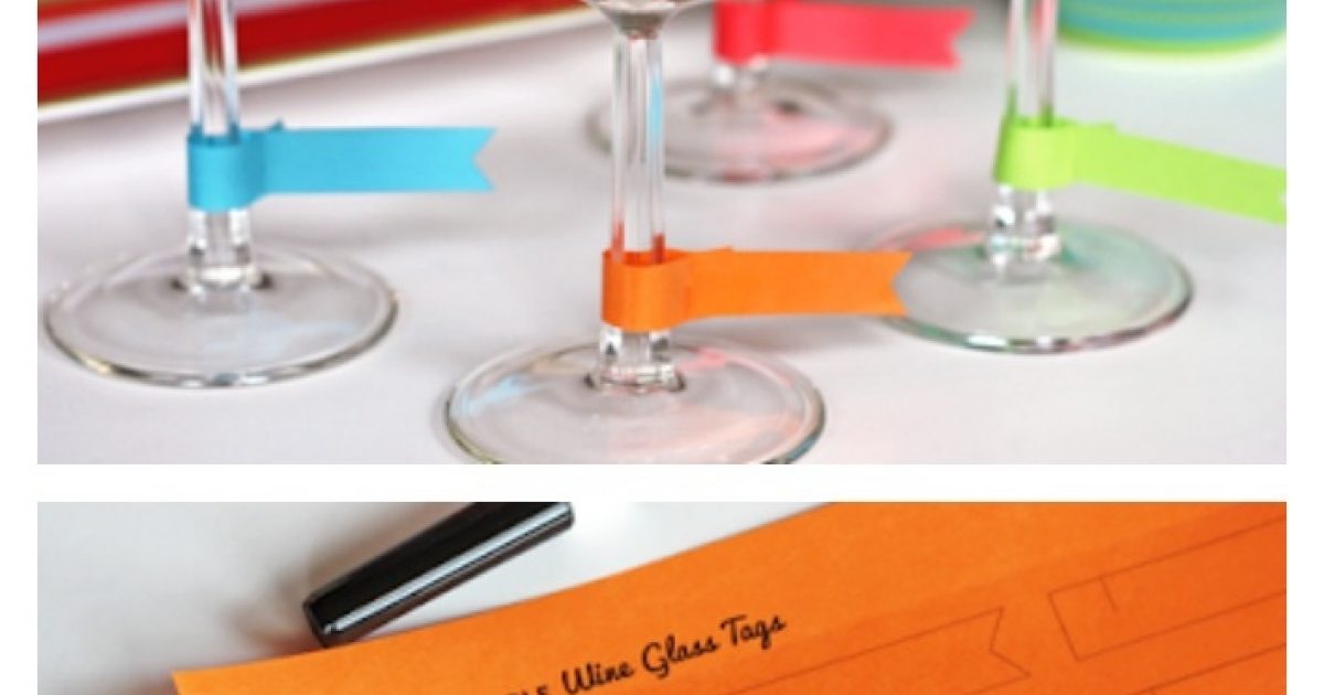 Paper Wine Glass Charms - Free Download