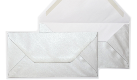 DL Fresh White Pearlised Envelopes