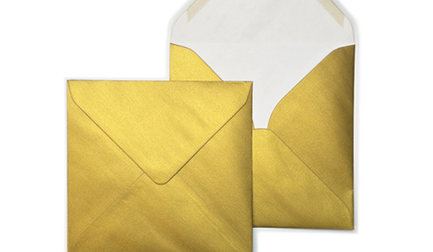 Luxury Small Square Envelopes - Metallic Gold