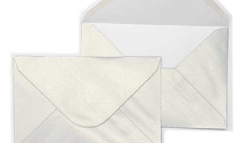 C6 Pearlised Snow White Envelopes