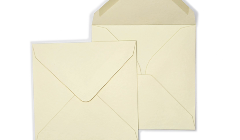 Small Square Ivory Hammered Envelopes