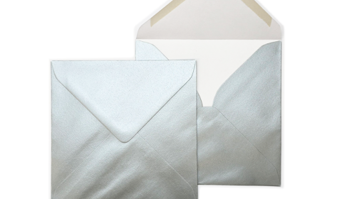 Luxury Small Square Envelopes - Metallic Silver