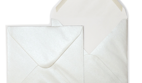 Extra Large Square Fresh White Pearlised Envelopes