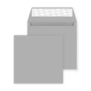 Square Peel and Seal Envelopes - 160mm x 160mm- Metallic Silver