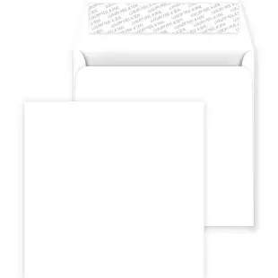 Square Peel and Seal Envelopes - 220mm x 220mm - Ice White