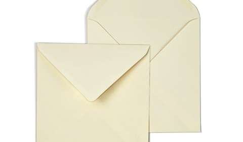 Extra Large Square Arena Ivory Smooth Envelopes 120gsm (155mm x 155mm)