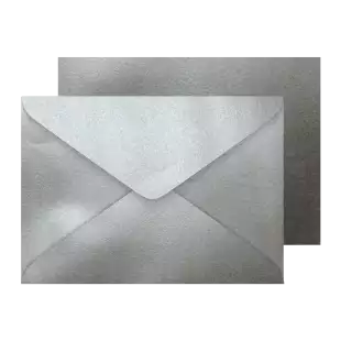 ﻿Luxury C5 Envelopes - Metallic Silver 100gsm (162mm x 229mm)