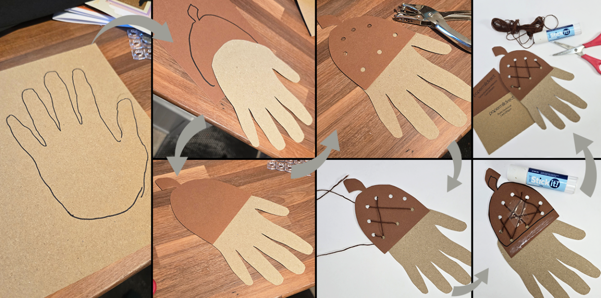 Acorn hands steps