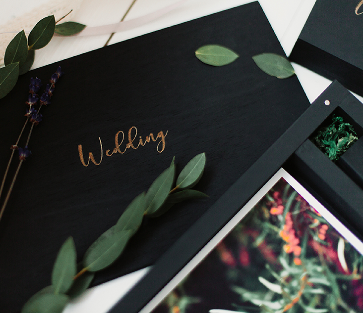 Wedding box box photo flash drive eucalyptus decor2 sml