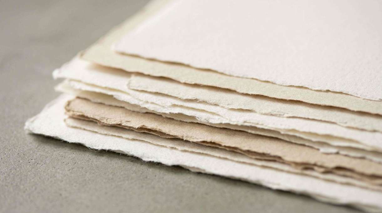 Stack aged paper sheets 1