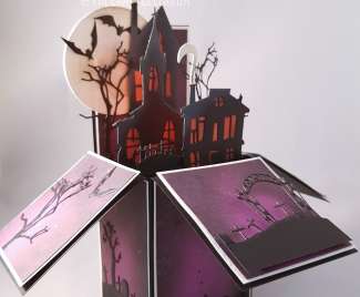 Spooky House Halloween Pop Up Box Card