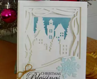 White On White 3D Christmas Card