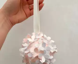 DIY Paper Flower Pomander - Hydrangea