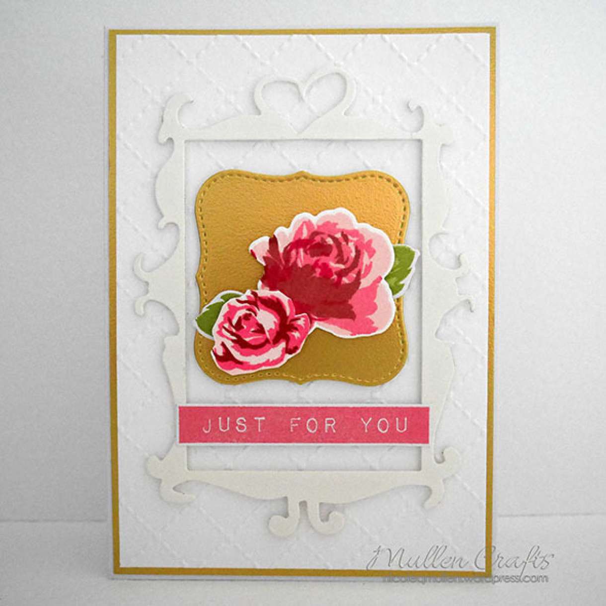 Mothers Day Card White Gold Floral 1