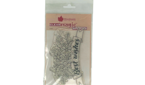 Best Wishes Banner Clear Stamp Woodware